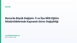 Bursa’da Büyük Değişim: İl ve İlçe Milli Eğitim Müdürülüklerinde Kapsamlı Görev Değişikliği