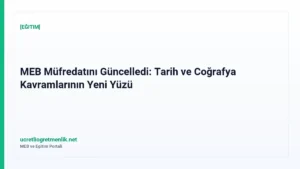 MEB Müfredatını Güncelledi: Tarih ve Coğrafya Kavramlarının Yeni Yüzü