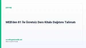 MEB’den 81 İle Ücretsiz Ders Kitabı Dağıtımı Talimatı