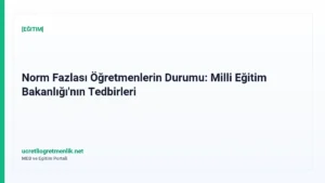 Norm Fazlası Öğretmenlerin Durumu: Milli Eğitim Bakanlığı’nın Tedbirleri