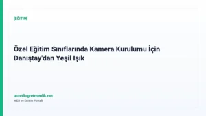 Özel Eğitim Sınıflarında Kamera Kurulumu İçin Danıştay’dan Yeşil Işık